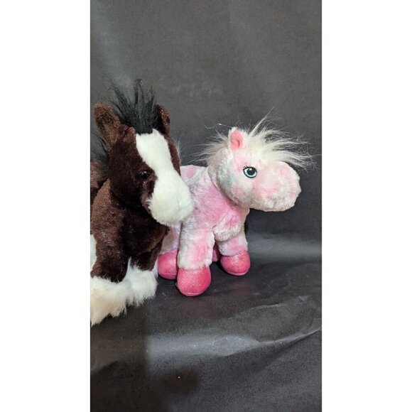 Ganz Webkinz Pink & Brown Plush Horses 8" Stuffed Animal Toys Soft & Cuddly - Picture 7 of 11